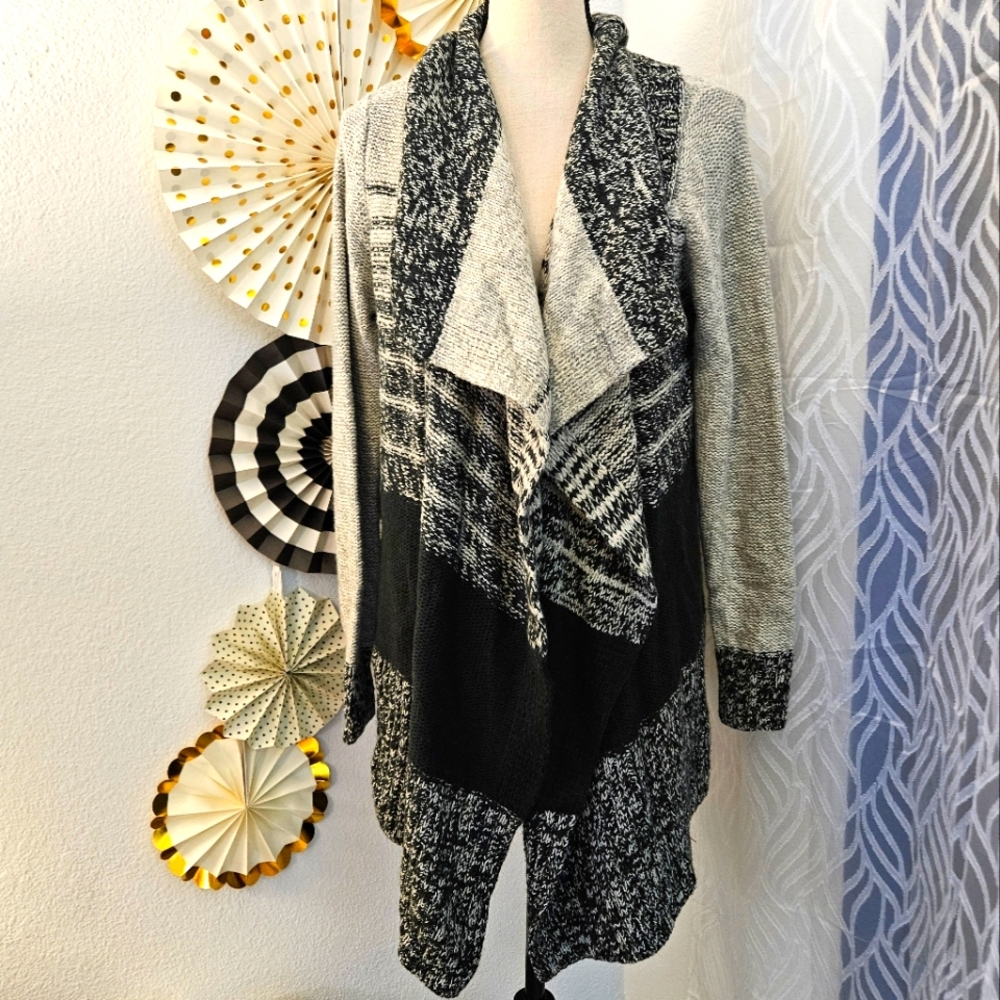 Caslon | Asymmetrical Hem Knit Open Cardigan | Size Large